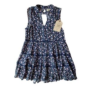 True Craft‎ Savannah Gardens Floral Mini Dress Navy Pink XS NWT
